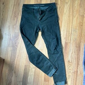 Articles of Society skinny stretch jeans, green grey, lightly worn, soft